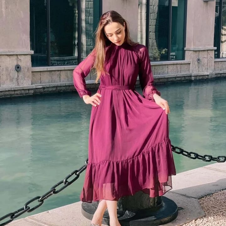 Women Dress Unique design Chiffon Maxi