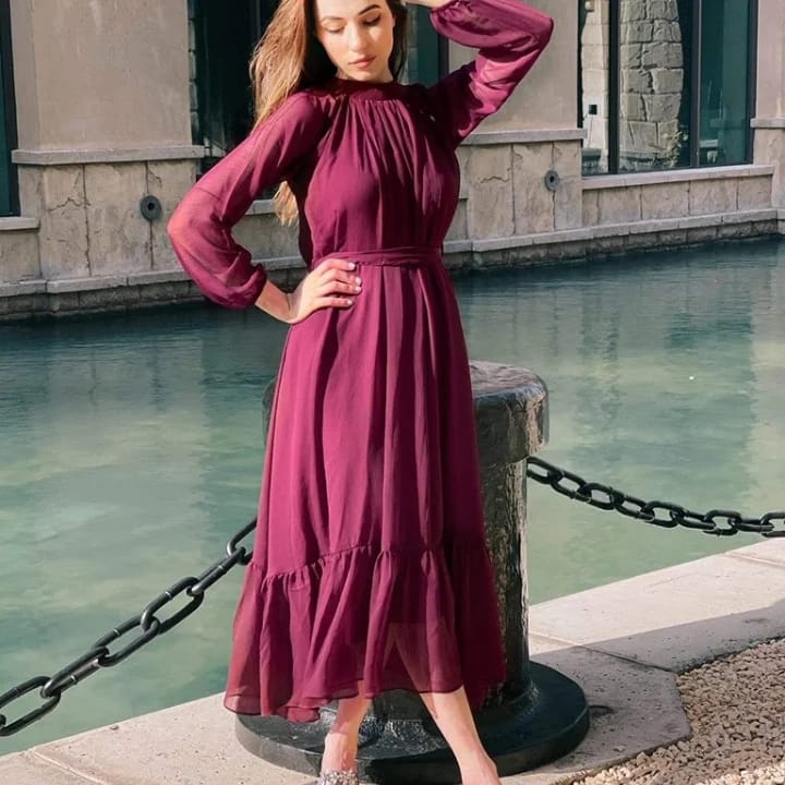 Women Dress Unique design Chiffon Maxi