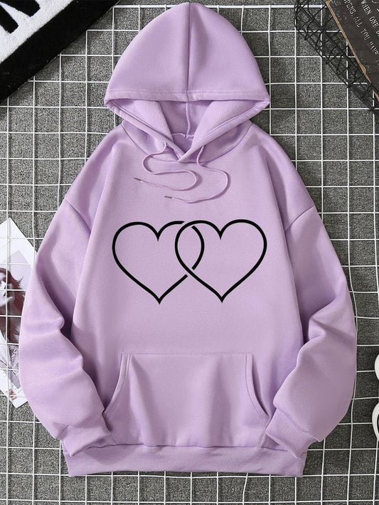 Women Winter Heart  Printed hoodie