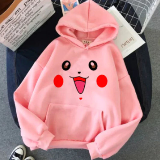 Women Winter Stylish Printed pikachu hoodie