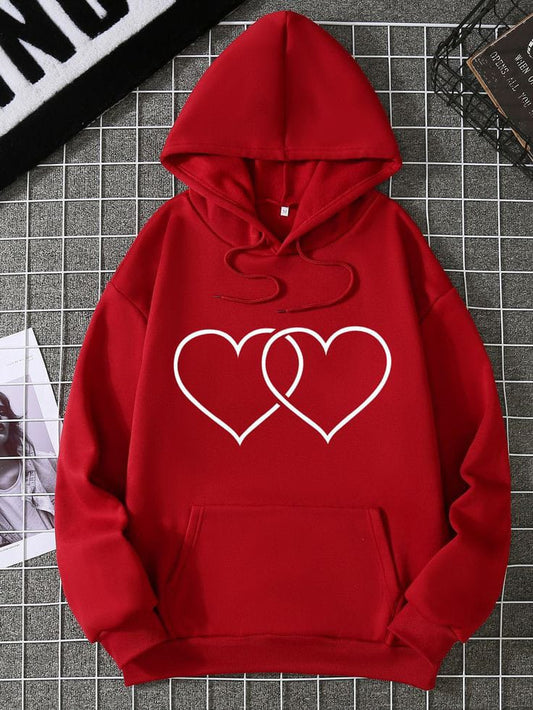 Women Winter Heart  Printed hoodie