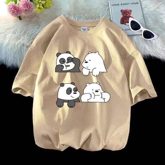 Women Stylish (Four Panda ) Tee